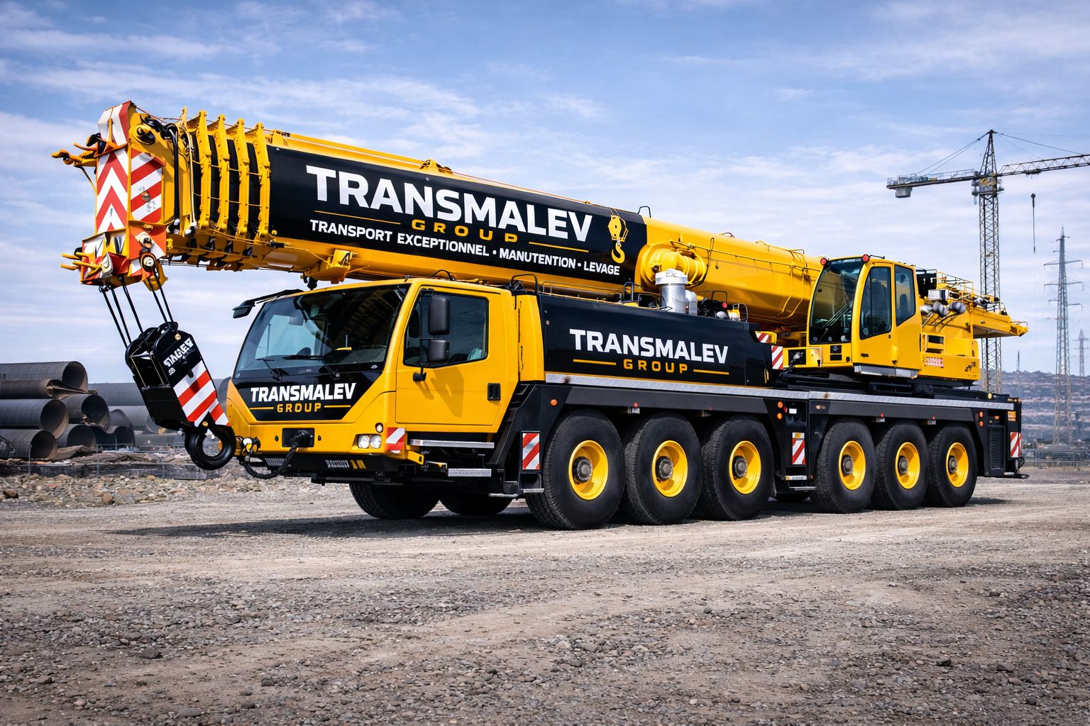 Grue mobile Transmalev chantier
